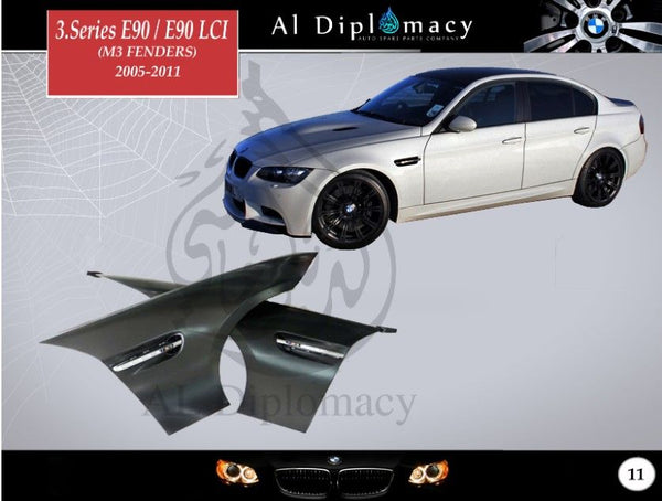 Body-kits, Series-e90-e90-lci-m3-fender-2005-2011 for BMW 3 Series E90 (2005-2011) models